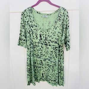 Plume and thread size 2 lime green blouse